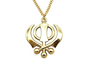 Premium Metal Khanda Car Hanging in Chain - GOLDEN