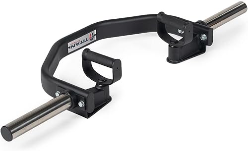 Titan Fitness Barra de tríceps curvada giratoria, clasificada de 360 libras, aísla bíceps y tríceps, barra olímpica especial de levantamiento de