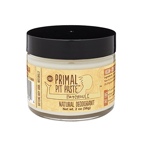 PRIMAL PIT PASTE All Natural Patchouli Deodorant | 2 Ounce Jar | NO Aluminum, NO Parabens, NO Phthalates | For Women and Men of All Ages | Non-GMO, Cruelty Free, Earth Friendly, BPA Free