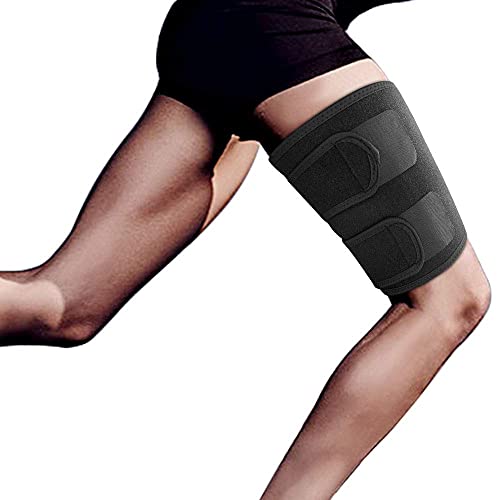 Thigh Compression Sleeve for Men and Women , Adjustable Thigh Support Brace Wrap , Thigh Pain Relief, One Size Fit Most