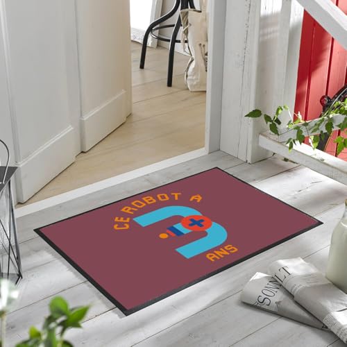 Paillasson rouge robot évite les traces de pas taille 60x40 - 6