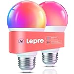 Lepro B1 AI Smart Light Bulbs - WiFi & Bluetooth RGBWW Color Changing LED Bulb Compatible with Alexa & Google Assistant, AI Generated Lighting LLM, AI Voice Control, Music Sync, 2.4GHz Only, 2 Packs