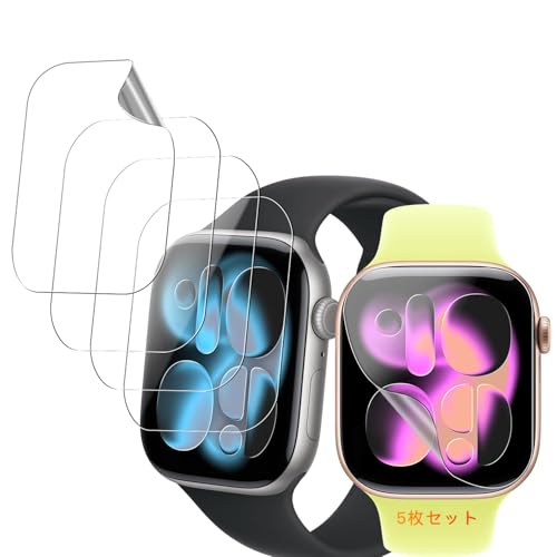 【5枚セット】用 Apple Watch series 11（2025）/ 10（2024）42mm 保護フィルム フィルム カバー TPU製 用 アップルウォッチ 11 / 10 液晶保護フィルム 全面保護 24時間自動修復技術 キズ防止 用 Apple Watch series 11フィルム 反射低減 水や油に強い 高感度タッチ 気泡ゼロ 自動吸着 貼り付け簡単