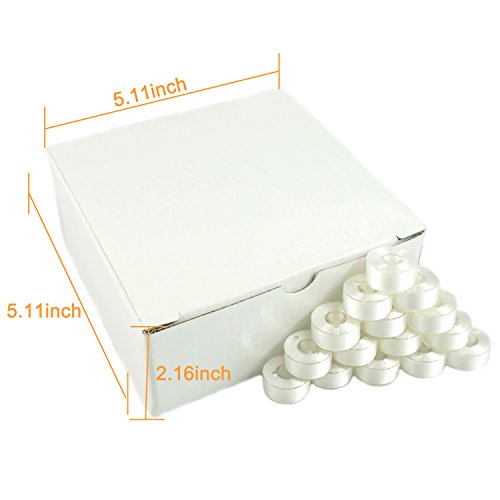 Image of New brothread 144pcs White 70D /2(60WT) Prewound Bobbin Thread Plastic Size A SA156 for Embroidery and Sewing Machine Polyester Thread Sewing Thread