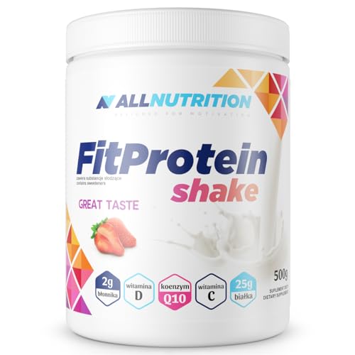 Shake protéiné fraise Allnutrition Fit Protein poudre 500g