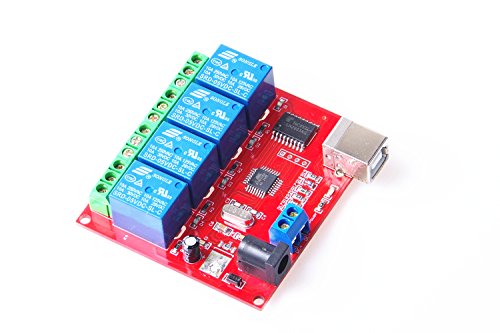 KNACRO SRD-05VDC-SL-C 4-Channel 10A 5V Relay Module Free Driver USB Control Switch PC Intelligent Control (5V 4-Channel)