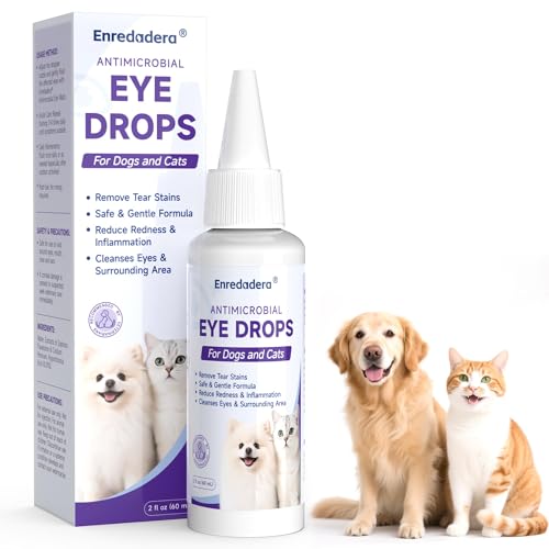 Enredadera Dog Eye Drops, Pet Eye Drops for Dogs and Cats, Vet-Approved Dog Eye Infection Treatment for Tear Stain Remover&Pink Eye Relief,Dog Conjunctivitis Eye Drops for Infection,Pet Eye Wash(60ml)