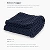 Bearaby Cotton Hand-Knit Weighted Blankets for Adults - Chunky Knit Blanket - Sustainable, Breathable, Organic, Cooling Weighted Blanket - Machine Washable (Midnight Blue, 10 lbs, 40x64)