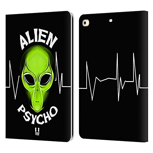 Étui portefeuille en cuir Apple iPad 9.7 2017/2018 Head Case Designs Psychopathe Noir Aliens