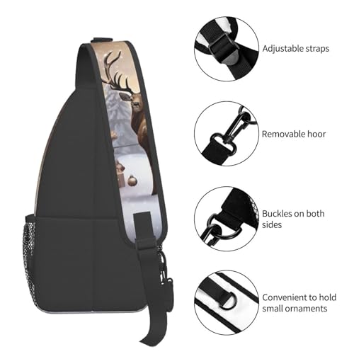 Sling Bag unisex para hombro diseño navideño y senderismo miniatura 4