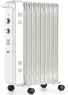 ANJI DEPOT 2000W 9Fin Oil Filled Radiator, Portable Heater, Oil Radiator, Electric Radiators, Heaters for home low energy with adjustable temperature(White)