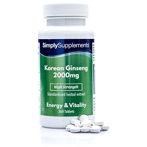 SimplySupplements Korean Ginseng 2000mg, 360 Tablets Cover