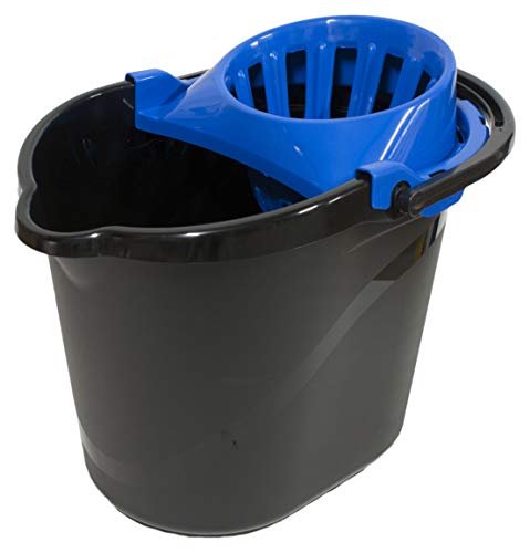 PAMEX- Cubo ovalado15L One Negro con Escurridor (Azul)