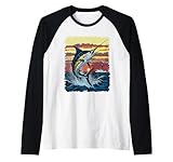 Marlin Fish Marlin Pesca en Alta mar Pescador Pescador Camiseta Manga Raglan