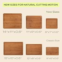 ROYAL CRAFT WOOD Wooden Cutting Boards for Kitchen Meal Prep & Serving - Bamboo Non Toxic Cutting Board Set with Deep Juice Groove Side Handles - Charcuterie & Chopping Butcher Block for Meat (3 Pcs) — image 2