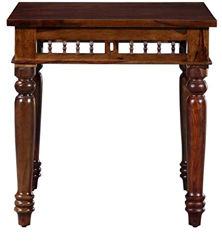 Image of Solid Sheesham Wood Square Dining Table 2 Seater | Two Seater Dinning Table with 2 Chairs for Home | Chairs with Cushion | Dining Room Sets for Restaurants, 2 Seater Dining | Brown Finish