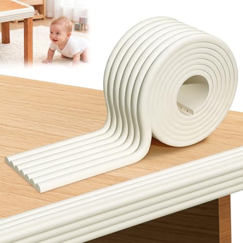 Ruvsroms Protection Coin de Table Bébé, Protection des Bords pour Meubles, 200cm x 80mm x 8mm W-Forme Universel Rouleau en Mousse, Protections Angle Table...