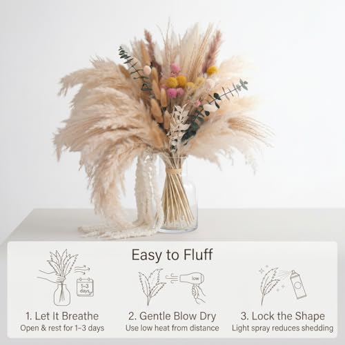 Bouquet de flores secas 17.7 in estilo boho miniatura 5