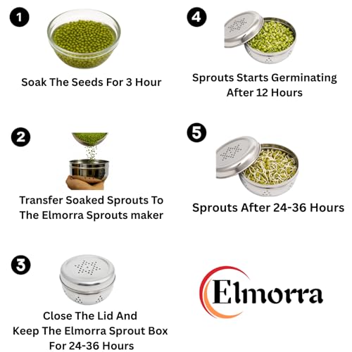 Image of Stainless Steel Sprout Maker Box 1000ML | Sprout Maker Big Size | Sprout Maker Box Stainless Steel Hole Dabba For Sprout | Steel Sprout Maker