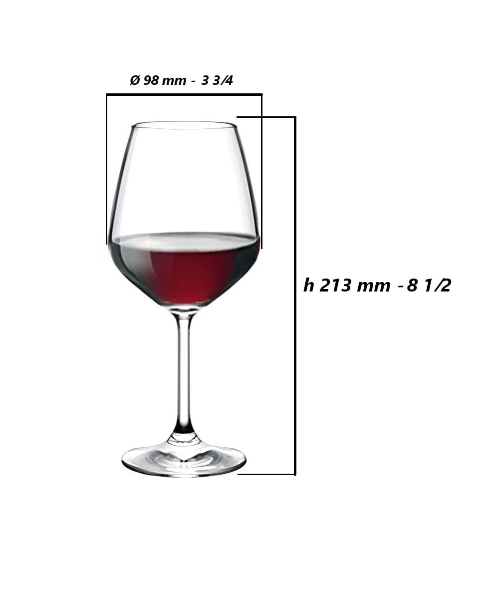 Copas de cristal, 6 rojas, 53 ml, 6 blancas, 44 ml, 6 copas de 24 ml y 6 vasos de 25,5 ml, color transparente, paquete de 18 copas + 6 vasos de regalo