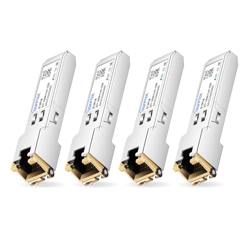 Image of 4Pack 1000BASE-T Copper SFP Transceiver, SFP to RJ45 SFP 1G SFP-T Module for Cisco GLC-T /SFP-GE-T, Ubiquiti UF-RJ45-1G, Meraki MA-SFP-1GB-TX, D-Link, Supermicro, Netgear, TP-Link