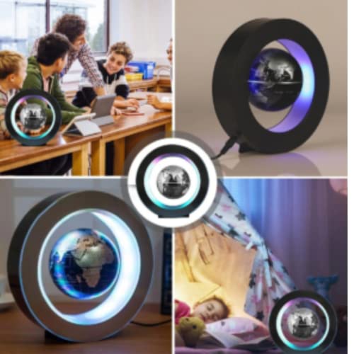 Luminária Globo Flutuante Magnético De Led Planeta Terra De Mesa Luxo