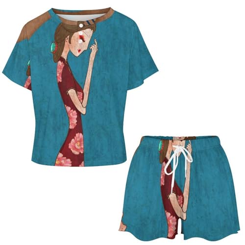Ensemble de pyjama pour femme manches courtes idéal pour les nuits d'été douces - 4