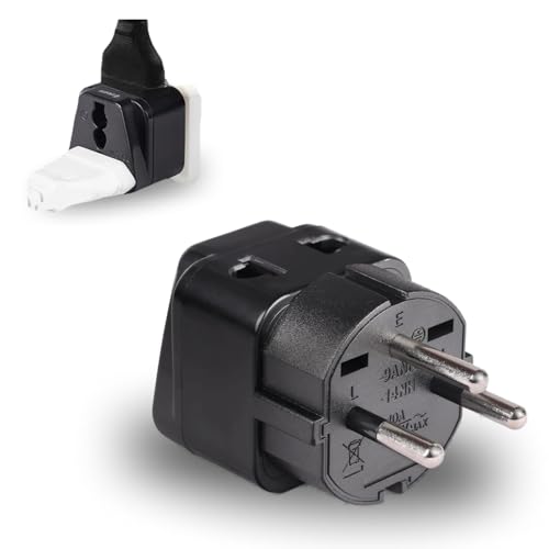 Image of Orei India to Israel, Gaza, Palestine & More (Type H) Travel USB Adapter Plug - 2 in 1 - Ce Certified - Rohs Compliant - Black Color (Db14-Blk)