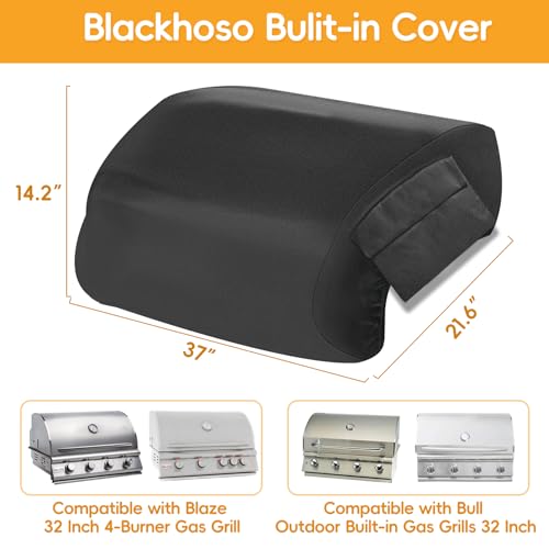Built-in Grill Cover for Blaze 32 Inch 4-Burner Gas Grill, Cover for Bull Outdoor Built-in Gas Grills 32 Inch, Wateproof Island BBQ Grill Top Cover, Outdoor Kitchen Grill Head Cover by Blackhoso - Image 2