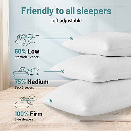 BETU-Pillows-Shredded-Memory-Foam-Pillow-with-Adjustable-Loft-Perfect-for-Stomach-Back-Side-Sleepers-Breathable-Washbale-Bamboo-Cooling-Bed-Pillow-Cover-CertiPUR-US-Queen-Size-1-Pack