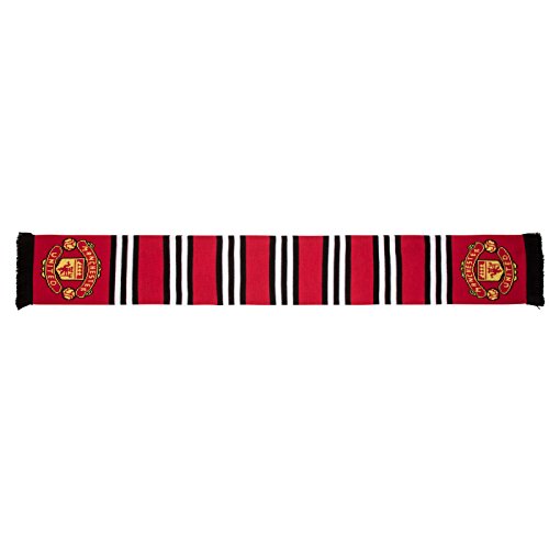 Manchester United FC Authentic EPL Stripe Scarf - UK Import, Red,white,black, 5ft