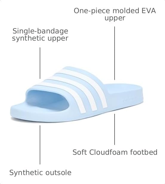 Image of adidas Mens Adilette Aqua Slide Casual Sandals Casual - Black