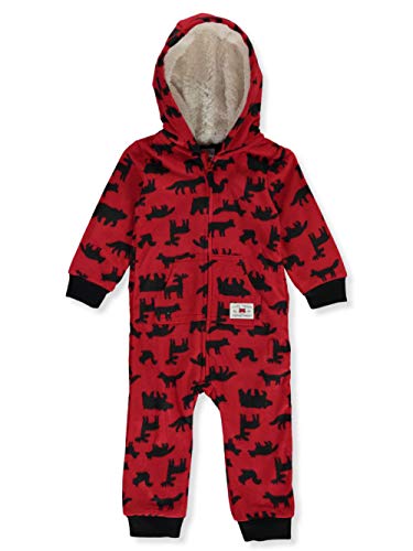 Carter's Baby Boys' Cute Troop Hooded Pram Suit - red/Black, 6 Months