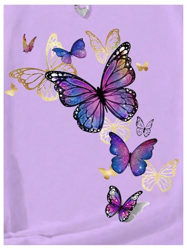 Floerns Girl's Butterfly Print Crew Neck T Shirt Short Sleeve Casual Cute Tee Top3