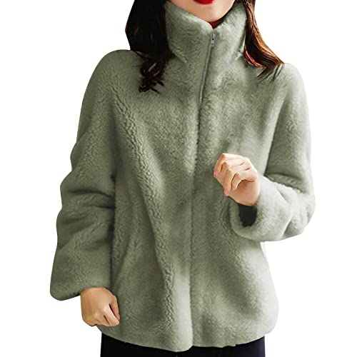 Manteau d'hiver en polaire douce isolante veste légère zippée femme anti-froid