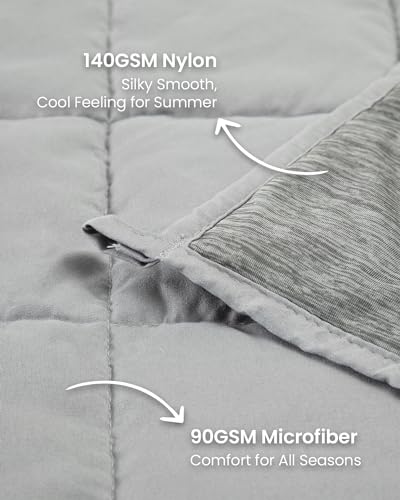 Drewin Cobertor Ponderado de Microfibra com Contas de Cerâmica Premium, Tamanho Solteiro (122 x 182