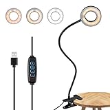 Xbuyee Dimmable Ring Light for Computer, Laptop Light for Video Conferencing Zoom Lighting, Clip on Light Desk Light Reading Lamp Webcam Light with 3 Color Modes 10 Brightness Levels