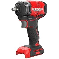 Craftsman V20 RP 3/8 Inch Drive Cordless Brushless Impact Wrench, Variable Speed, Bare Tool Only (Black/Red,CMCF911B)