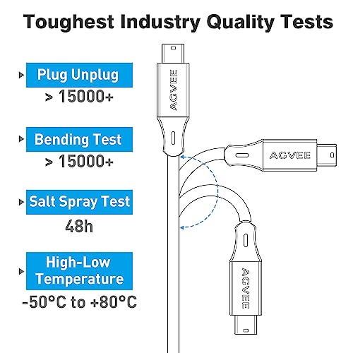 Image of AGVEE 6.6ft Mini USB Cable, Durable USB-A to Mini-B Data and Charger | For TI-84 Calculator, Garmin GPS, Go-Pro Hero 4 3 2 HD, PS3 Controller, Canon Nikon Camera, Blue Yeti Microphone