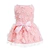 Laifug dog dress puppy print princess dog dress cute party wear pink m  urban country home decor