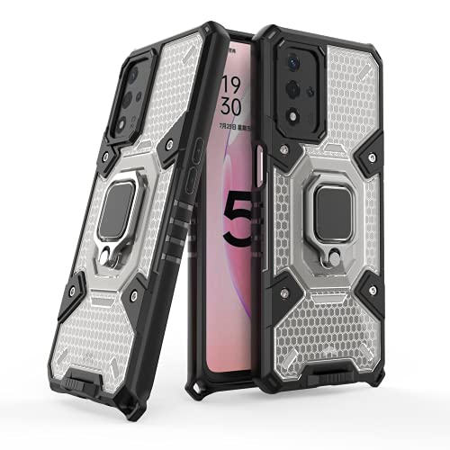 Image of zivite Thermoplastic Polyurethane Tough Armor Bumper Back Case Cover For Oppo A93 5G / A93S 5G|Ring Holder & Kickstand In-Built|360 Degree Protection Back Case Cover For Oppo A93 5G / A93S 5G (Black)