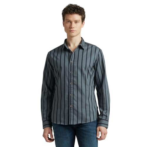 Image of Pepe Jeans Men's Casual Shirt | Striped Shirt for Men| Regular Fit | Vertical Stripes | Full Sleeve | Available in Plus Size