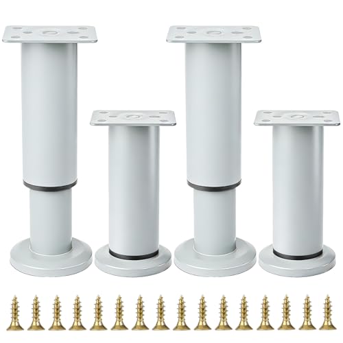 SZSIQI Patas de Muebles Ajustables Grises de Muebles de 12-18 cm Ajustables Patas niveladoras Ajustables Patas de adecuadas para mesas, sillas, sofás, escritorios, armarios