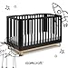 Storkcraft Santos Convertible Crib (Black & Natural) – GREENGUARD Gold Certified, Fits Standard Crib Mattress, Converts to Toddler Bed and Daybed, 4 Adjustable Mattress Heights, Rounded Edges
