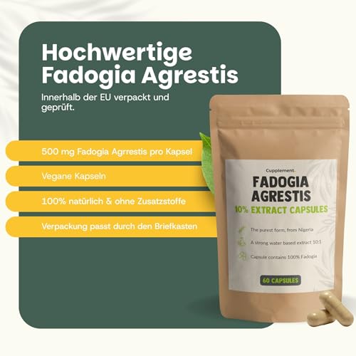 Cupplement Fadogia Agrestis Capsules 500 Mg 60 Vegan Capsules - Testosterone – Alternative To Tongkat Ali - 4