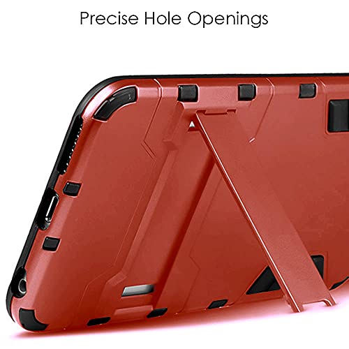 Image of WOW IMAGINE Shock Proof Back Case Mobile Cover for iQOO Z3 (Tough Armor | Hybrid PC + TPU | Full Protection with Ring Holder & in-Built Kickstand | Red)