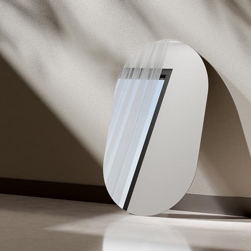 EMKE 400x700mm Oval Mirror - Frameless Hanging Mirror, Glass Wall Mirror for Bathroom, Living Room and Cloakroom, Wall Mounted Mirror Horizontal & Vertical