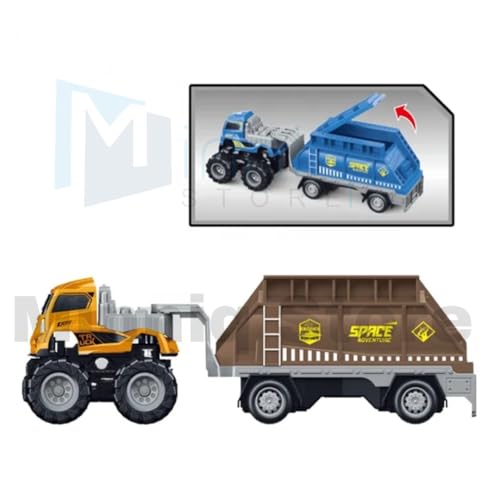 Image of Space Transport Trailer Truck 1:43 Metal Toys Alloy Diecast Truck Set Toy, Diecast Miniature Car Model Best Birthday Gift for Kids[Multicolor = Sent Any 1 Truck]