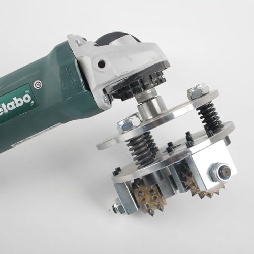 Klenbo 5 Zoll/125 mm Buschhammer-Radplatte mit 3 Rollen, Radspitzen für Winkelschleifer, Litchi-Oberfläche für Beton, Granit, Marmor, Stein, Diamant-Schleifrad