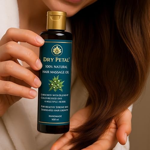 Image of Ayurvedic Hair Oil for Hair Growth & Hair Fall Control | 100% Natural Herbal Oil with Bhringraj, Amla, Brahmi, Neem, Hibiscus & Cold Pressed Oils | Anti-Dandruff, Nourishing & Non-Sticky - (100 ML)